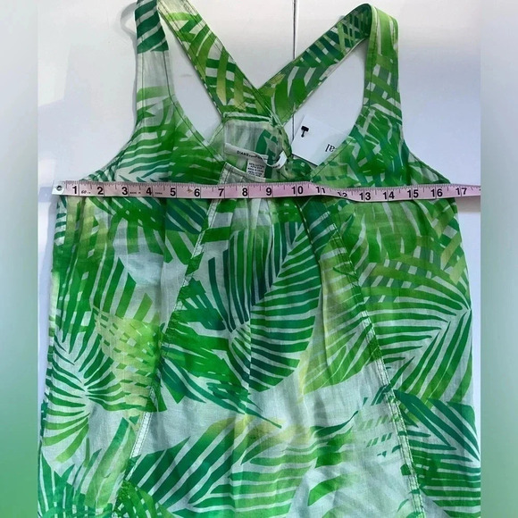 Diane Von Furstenberg Green Palm Leaf Print Tank Top Women Size 4 - Picture 6 of 7
